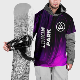Накидка на куртку 3D с принтом Linkin Park violet plasma , 100% полиэстер |  | 