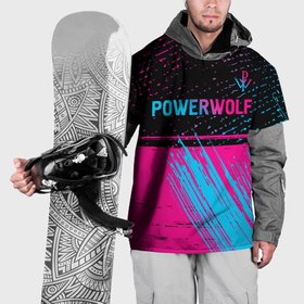 Накидка на куртку 3D с принтом Powerwolf   neon gradient: символ сверху в Белгороде, 100% полиэстер |  | 