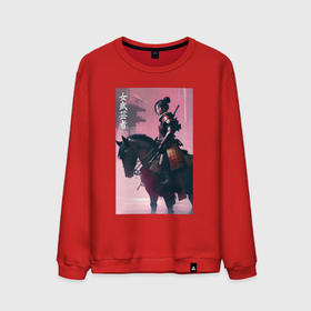 Мужской свитшот хлопок с принтом Онна бугэйся  конная девушка самурай   нейросеть в Курске, 100% хлопок |  | Тематика изображения на принте: 