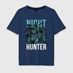 Мужская футболка хлопок Oversize с принтом Pathfinder night hunter в Санкт-Петербурге, 100% хлопок | свободный крой, круглый ворот, “спинка” длиннее передней части | 