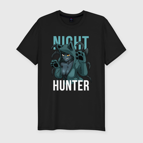 Мужская футболка хлопок Slim с принтом Pathfinder night hunter в Курске, 92% хлопок, 8% лайкра | приталенный силуэт, круглый вырез ворота, длина до линии бедра, короткий рукав | 