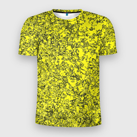 Мужская футболка 3D Slim с принтом Желтый кислота в Белгороде, 100% полиэстер с улучшенными характеристиками | приталенный силуэт, круглая горловина, широкие плечи, сужается к линии бедра | 