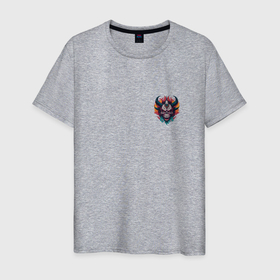Мужская футболка хлопок с принтом Боевой демон в Курске, 100% хлопок | прямой крой, круглый вырез горловины, длина до линии бедер, слегка спущенное плечо. | 
