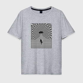 Мужская футболка хлопок Oversize с принтом Обман зрения воронка в Екатеринбурге, 100% хлопок | свободный крой, круглый ворот, “спинка” длиннее передней части | Тематика изображения на принте: 
