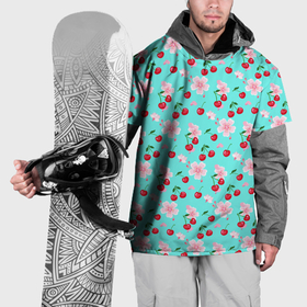 Накидка на куртку 3D с принтом Паттерн цветущая вишня в Курске, 100% полиэстер |  | Тематика изображения на принте: 