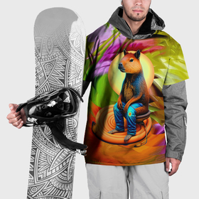 Накидка на куртку 3D с принтом Капибара в стране чудес   нейросеть в Тюмени, 100% полиэстер |  | Тематика изображения на принте: 