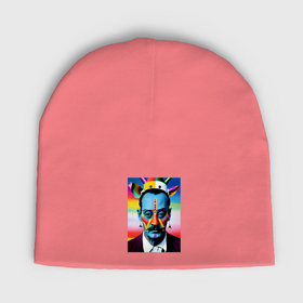 Мужская шапка демисезонная с принтом Salvador Dali   pop art   neural network ,  |  | 