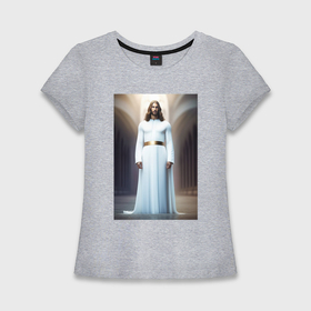 Женская футболка хлопок Slim с принтом Иисус Христос ,  |  | 