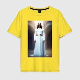 Мужская футболка хлопок Oversize с принтом Иисус Христос в Курске, 100% хлопок | свободный крой, круглый ворот, “спинка” длиннее передней части | 