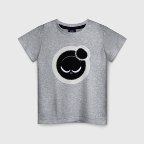 Детская футболка хлопок с принтом Пуговица, шарж с глазками и помпоном в Тюмени, 100% хлопок | круглый вырез горловины, полуприлегающий силуэт, длина до линии бедер | 