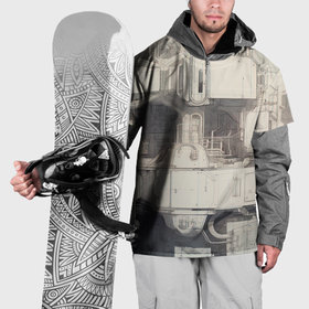 Накидка на куртку 3D с принтом Футуристическая архитектура будущего в Курске, 100% полиэстер |  | 