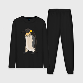 Мужская пижама с лонгсливом хлопок с принтом Пингвин идёт в Екатеринбурге,  |  | 