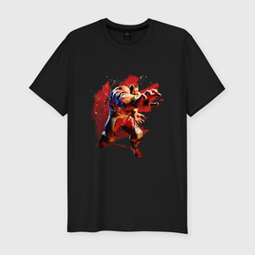 Мужская футболка хлопок Slim с принтом Street Fighter 6 Zangief в Кировске, 92% хлопок, 8% лайкра | приталенный силуэт, круглый вырез ворота, длина до линии бедра, короткий рукав | 