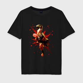 Мужская футболка хлопок Oversize с принтом Street Fighter 6 Marisa в Тюмени, 100% хлопок | свободный крой, круглый ворот, “спинка” длиннее передней части | 