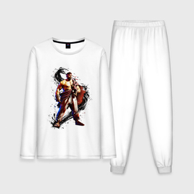 Мужская пижама с лонгсливом хлопок с принтом Street Fighter 6 Ryu в Тюмени,  |  | Тематика изображения на принте: 