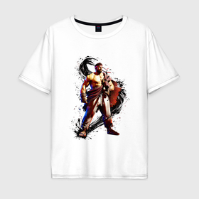Мужская футболка хлопок Oversize с принтом Street Fighter 6 Ryu в Тюмени, 100% хлопок | свободный крой, круглый ворот, “спинка” длиннее передней части | 