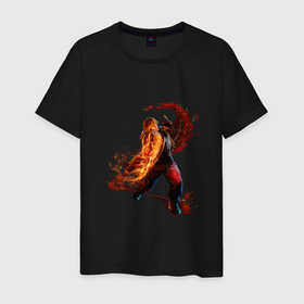 Мужская футболка хлопок с принтом Street Fighter 6 Ken в Тюмени, 100% хлопок | прямой крой, круглый вырез горловины, длина до линии бедер, слегка спущенное плечо. | Тематика изображения на принте: 
