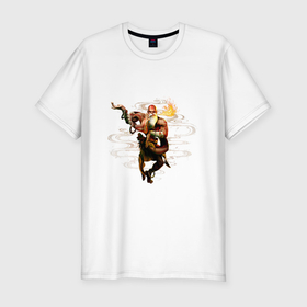 Мужская футболка хлопок Slim с принтом Street Fighter 6 Dhalsim в Тюмени, 92% хлопок, 8% лайкра | приталенный силуэт, круглый вырез ворота, длина до линии бедра, короткий рукав | Тематика изображения на принте: 
