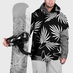 Накидка на куртку 3D с принтом c пальмами на черном фоне , 100% полиэстер |  | Тематика изображения на принте: 