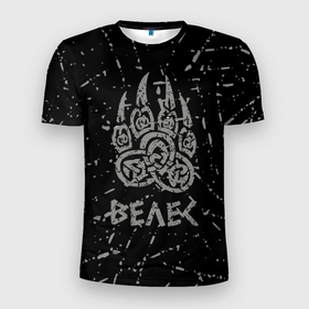 Мужская футболка 3D Slim с принтом Велес лапа медведя в Белгороде, 100% полиэстер с улучшенными характеристиками | приталенный силуэт, круглая горловина, широкие плечи, сужается к линии бедра | 