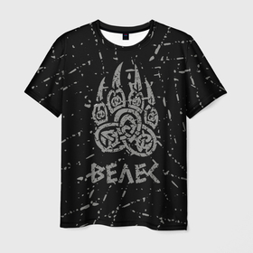 Мужская футболка 3D с принтом Велес лапа медведя в Санкт-Петербурге, 100% полиэфир | прямой крой, круглый вырез горловины, длина до линии бедер | 