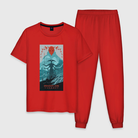 Мужская пижама хлопок с принтом Серые стражи в Санкт-Петербурге, 100% хлопок | брюки и футболка прямого кроя, без карманов, на брюках мягкая резинка на поясе и по низу штанин
 | 