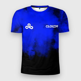 Мужская футболка 3D Slim с принтом Форма Cloud9 в Санкт-Петербурге, 100% полиэстер с улучшенными характеристиками | приталенный силуэт, круглая горловина, широкие плечи, сужается к линии бедра | Тематика изображения на принте: 
