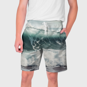 Мужские шорты 3D с принтом Море: арт нейросети ,  полиэстер 100% | прямой крой, два кармана без застежек по бокам. Мягкая трикотажная резинка на поясе, внутри которой широкие завязки. Длина чуть выше колен | 