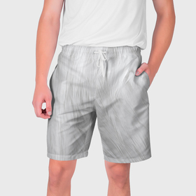 Мужские шорты 3D с принтом Белый мех, шерсть в Санкт-Петербурге,  полиэстер 100% | прямой крой, два кармана без застежек по бокам. Мягкая трикотажная резинка на поясе, внутри которой широкие завязки. Длина чуть выше колен | 