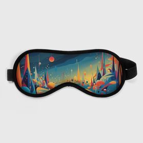 Маска для сна 3D с принтом Абстрактный пейзаж: арт нейросети в городе Новоалтайск, внешний слой — 100% полиэфир, внутренний слой — 100% хлопок, между ними — поролон |  | 