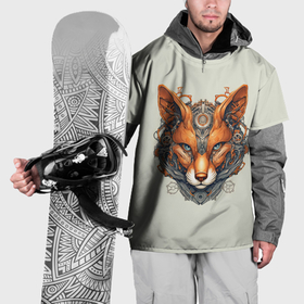 Накидка на куртку 3D с принтом Механический лис в Курске, 100% полиэстер |  | Тематика изображения на принте: 