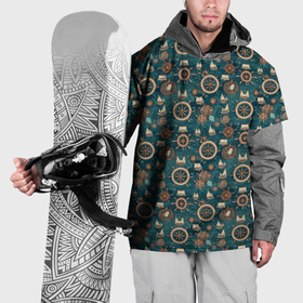 Накидка на куртку 3D с принтом Штурвал паттерн в Тюмени, 100% полиэстер |  | Тематика изображения на принте: 