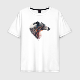 Мужская футболка хлопок Oversize с принтом Навсегда в сердце   грейхаунд в Белгороде, 100% хлопок | свободный крой, круглый ворот, “спинка” длиннее передней части | 