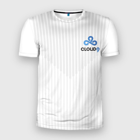 Мужская футболка 3D Slim с принтом Cloud9 white в Санкт-Петербурге, 100% полиэстер с улучшенными характеристиками | приталенный силуэт, круглая горловина, широкие плечи, сужается к линии бедра | 