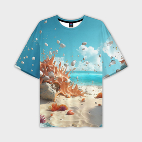 Мужская футболка oversize 3D с принтом Фэнтази пляж в Тюмени,  |  | Тематика изображения на принте: 