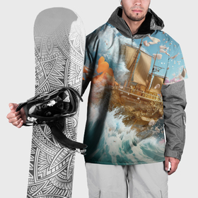 Накидка на куртку 3D с принтом Фэнтази корабль в Тюмени, 100% полиэстер |  | Тематика изображения на принте: 