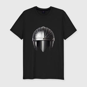 Мужская футболка хлопок Slim с принтом Шлем римского легионера в Белгороде, 92% хлопок, 8% лайкра | приталенный силуэт, круглый вырез ворота, длина до линии бедра, короткий рукав | Тематика изображения на принте: 