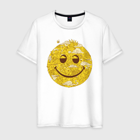 Мужская футболка хлопок с принтом Медовая улыбка в Тюмени, 100% хлопок | прямой крой, круглый вырез горловины, длина до линии бедер, слегка спущенное плечо. | 