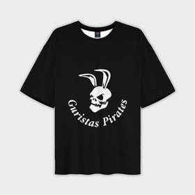 Мужская футболка oversize 3D с принтом Guristas pirates black в Петрозаводске,  |  | 