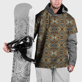 Накидка на куртку 3D с принтом Коричневые разводы масляной краски в Курске, 100% полиэстер |  | 