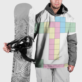 Накидка на куртку 3D с принтом Тетрис буква т падающие блоки в Курске, 100% полиэстер |  | 