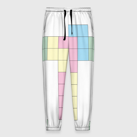 Мужские брюки 3D с принтом Тетрис буква т падающие блоки в Курске, 100% полиэстер | манжеты по низу, эластичный пояс регулируется шнурком, по бокам два кармана без застежек, внутренняя часть кармана из мелкой сетки | 