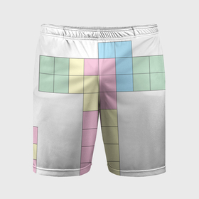 Мужские шорты спортивные с принтом Тетрис буква т падающие блоки в Курске,  |  | Тематика изображения на принте: 