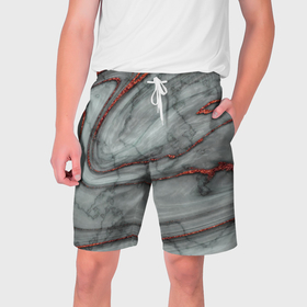 Мужские шорты 3D с принтом Grey style pattern в Санкт-Петербурге,  полиэстер 100% | прямой крой, два кармана без застежек по бокам. Мягкая трикотажная резинка на поясе, внутри которой широкие завязки. Длина чуть выше колен | 