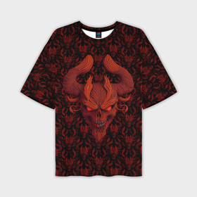 Мужская футболка oversize 3D с принтом Красный демон в Екатеринбурге,  |  | 