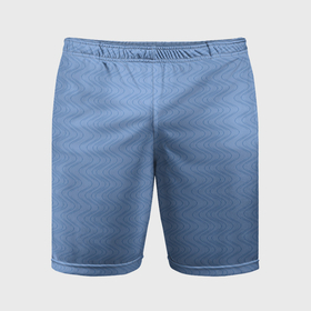 Мужские шорты спортивные с принтом Волны голубой в Курске,  |  | 