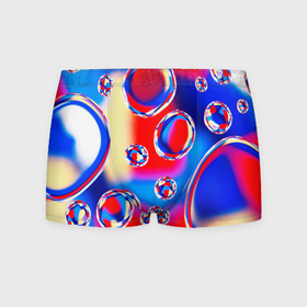Мужские трусы 3D с принтом Объемные цветные пузыри в Новосибирске, 50% хлопок, 50% полиэстер | классическая посадка, на поясе мягкая тканевая резинка | Тематика изображения на принте: 