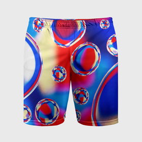 Мужские шорты спортивные с принтом Объемные цветные пузыри в Новосибирске,  |  | Тематика изображения на принте: 