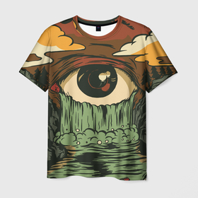 Мужская футболка 3D с принтом Водопад из слез в Кировске, 100% полиэфир | прямой крой, круглый вырез горловины, длина до линии бедер | 