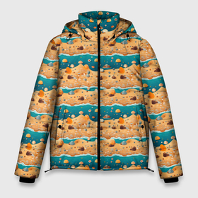 Мужская зимняя куртка 3D с принтом пляж паттерн в Екатеринбурге, верх — 100% полиэстер; подкладка — 100% полиэстер; утеплитель — 100% полиэстер | длина ниже бедра, свободный силуэт Оверсайз. Есть воротник-стойка, отстегивающийся капюшон и ветрозащитная планка. 

Боковые карманы с листочкой на кнопках и внутренний карман на молнии. | 